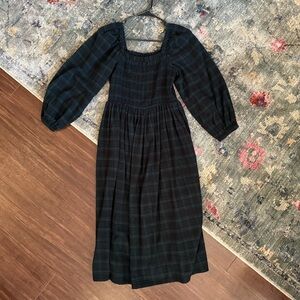 J Crew Plaid Shirred Dress